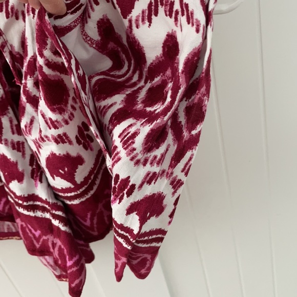 Ann Taylor Loft XXS Linen Shorts Cool Flowy Tie Waist Pink Red New! - Picture 3 of 7